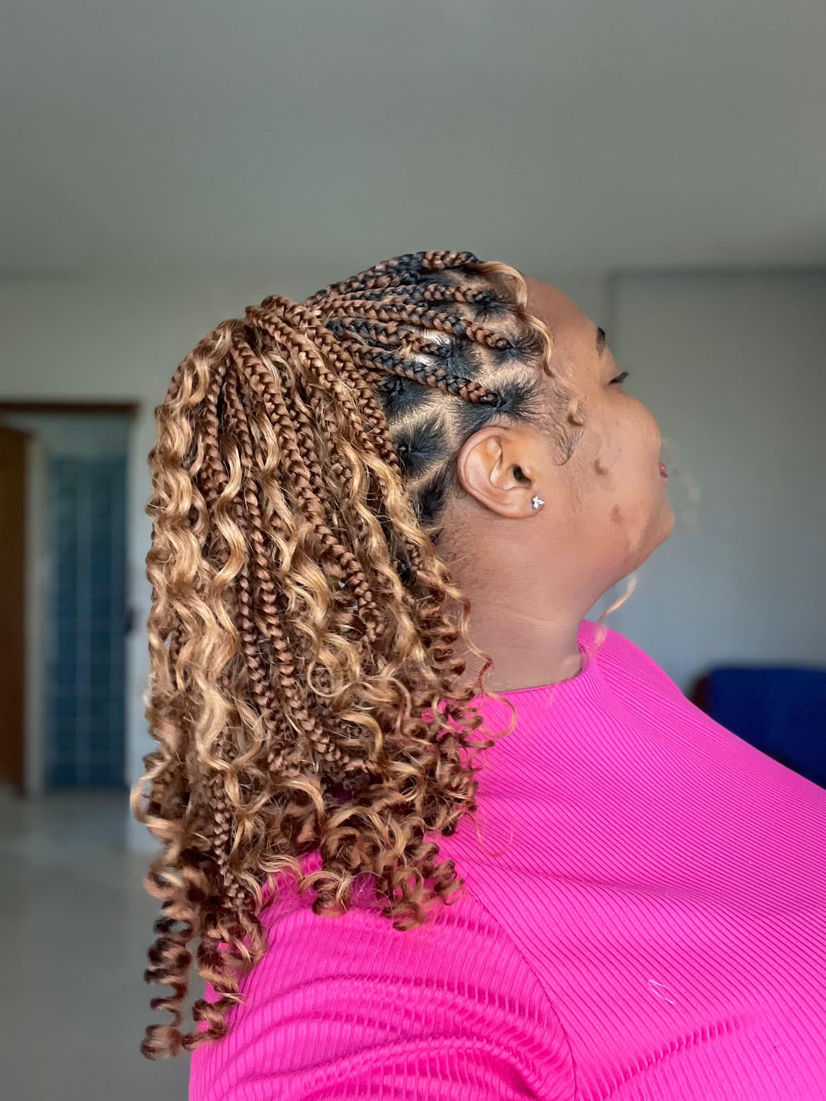 Golden braided ponytail