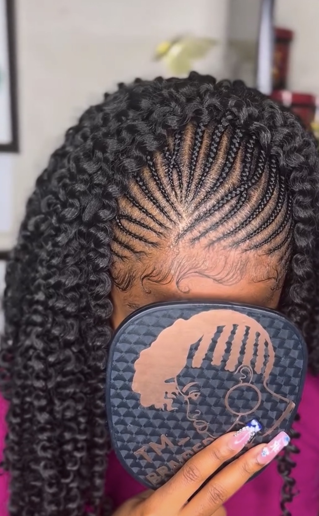 Tribal braids with curls
